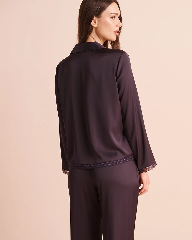 Satin Long Sleeve Button-down Shirt