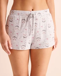 Short de pyjama en jersey doux imprimé nœuds