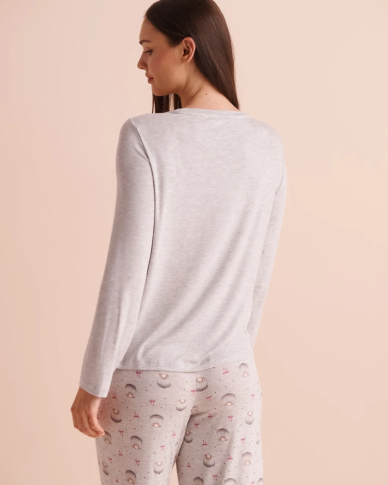 Chandail manches longues en jersey doux imprimé Cozy