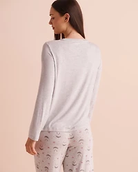 Chandail manches longues en jersey doux imprimé Cozy