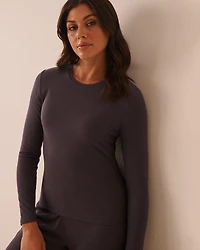 Ribbed Modal Long Sleeve Shirt