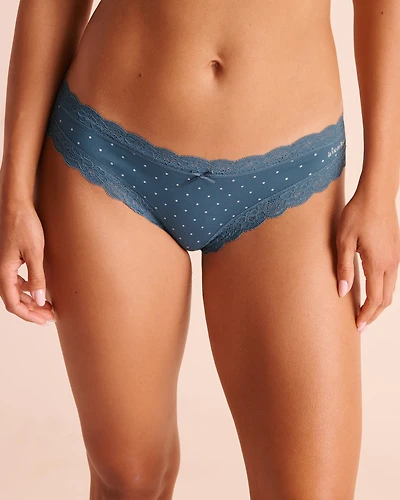 Cotton and Lace Trim Cheeky Panty