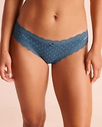 Cotton and Lace Trim Cheeky Panty