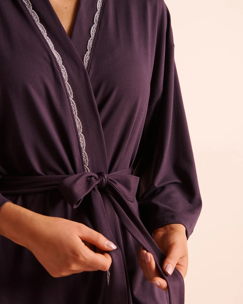 Lace-Trim Super Soft Kimono