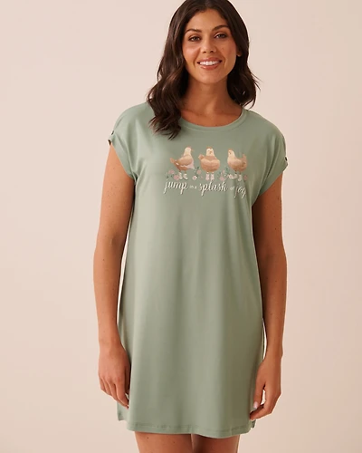 Chicken Print Super Soft Short Sleeve Sleepshirt
