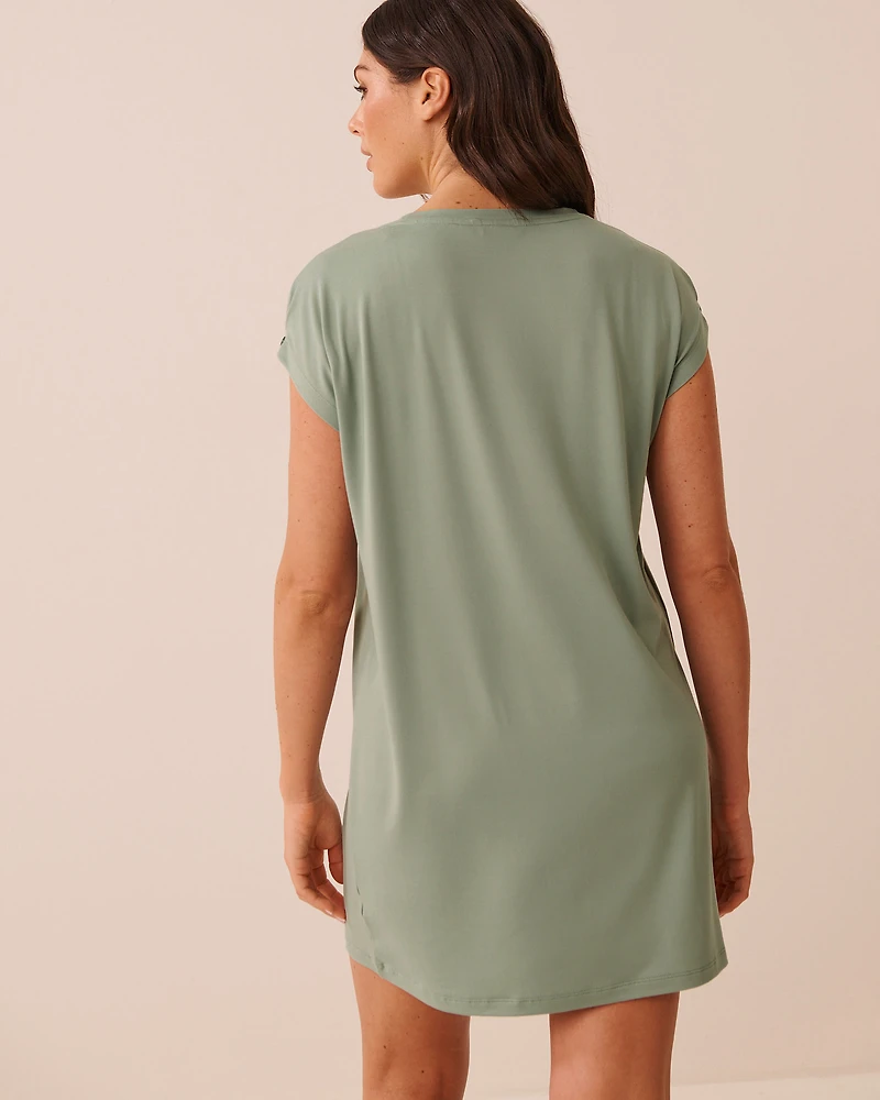 Chemise de nuit manches courtes ultra doux imprimé poules