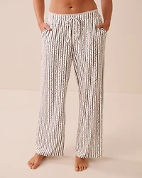 Pantalon de pyjama ultra doux imprimé rayures florales