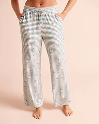 Pantalon de pyjama ultra doux imprimé rayures florales