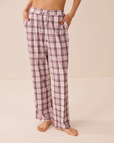 Floral Plaid Print Super Soft Pajama Pants