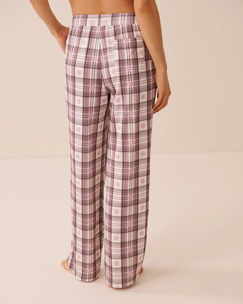 Floral Plaid Print Super Soft Pajama Pants