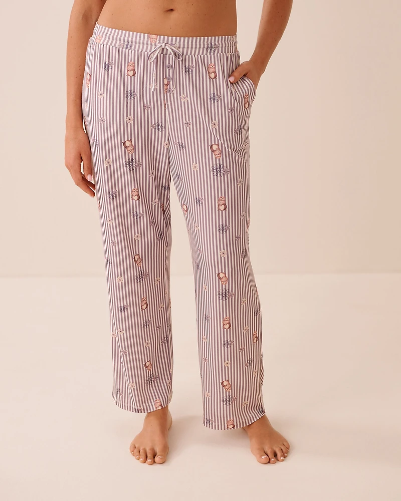 Floral Plaid Print Super Soft Pajama Pants