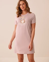 Groundhog Print Super Soft Short Sleeve Sleepshirt