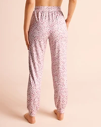 Pantalon de pyjama jogger ultra doux imprimé fleurs mauves