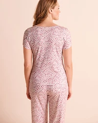Purple Flowers Print Super Soft Short Sleeve T-shirt