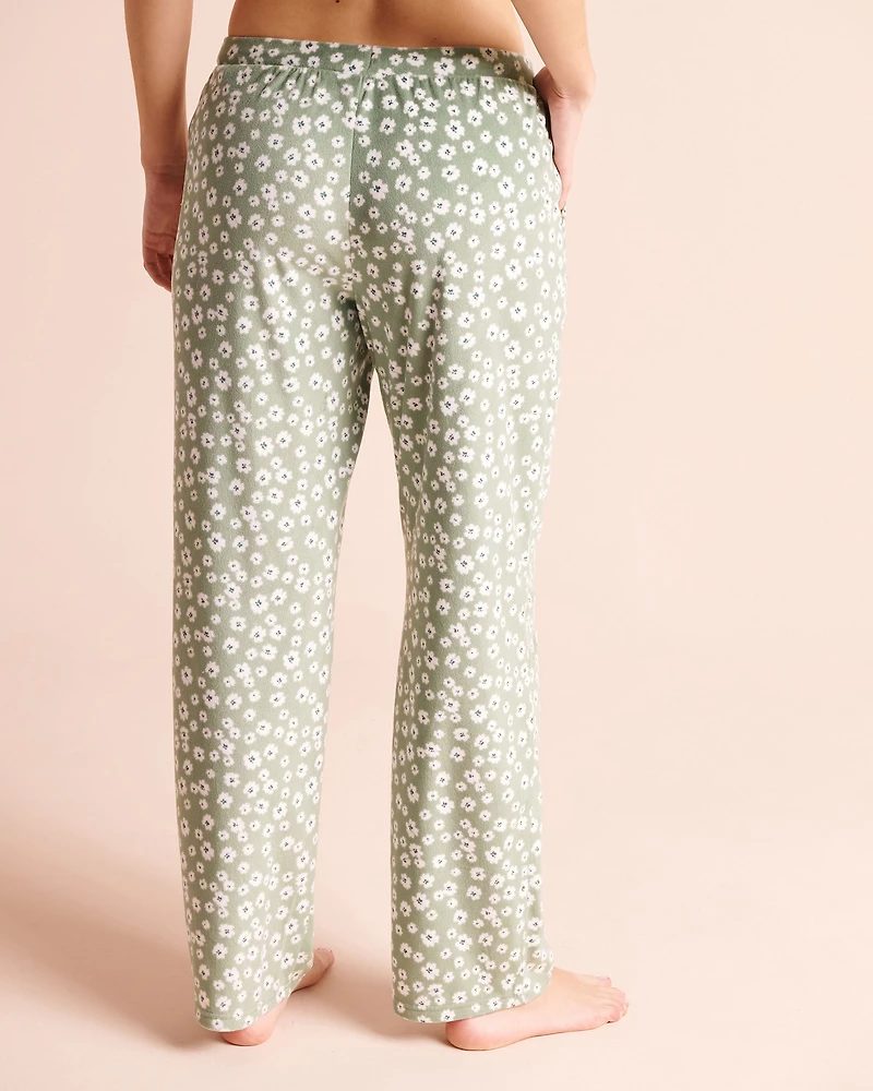 Floral Print Plush Velour Pajama Set