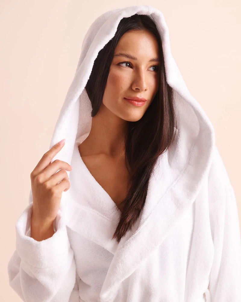 Peignoir spa à capuche en ratine