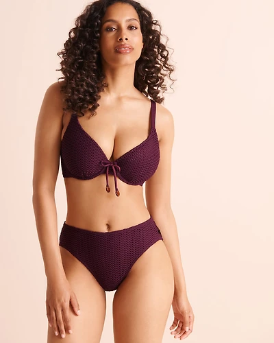 CLASSIC NAVY Crochet D Cup Plunge Bikini Top
