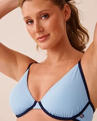 BLUE COMBO Triangle Bikini Top