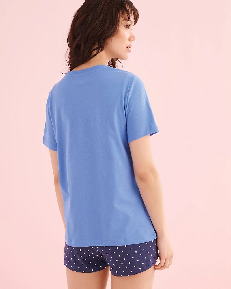 Sea Cabin Print Cotton T-shirt and Shorts PJ Set