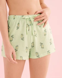 Sea Cabin Print Cotton T-shirt and Shorts PJ Set