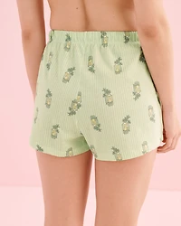 Sea Cabin Print Cotton T-shirt and Shorts PJ Set