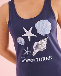 Ensemble pyjama camisole et short en coton imprimé tortue de mer