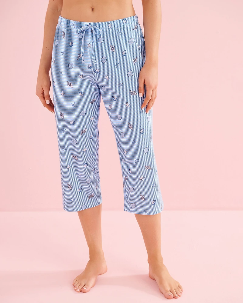 Ensemble pyjama t-shirt et capri en coton imprimé cactus