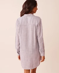 Striped Long Button-down Shirt