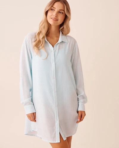 Chemise longue à rayures