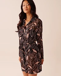 Long Mesh Button-down Shirt