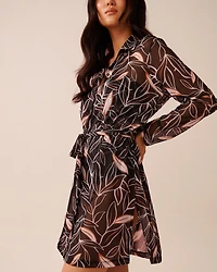 Long Mesh Button-down Shirt