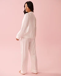 Ensemble pyjama rayé manches longues en satin