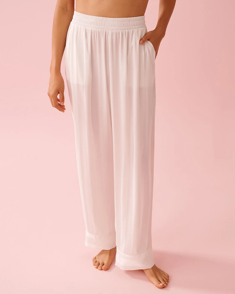 Ensemble pyjama rayé manches longues en satin