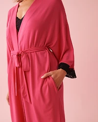 Lace Trim Modal Kimono