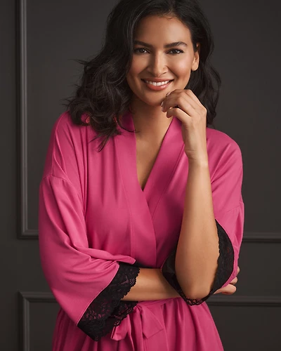 Lace Trim Modal Kimono