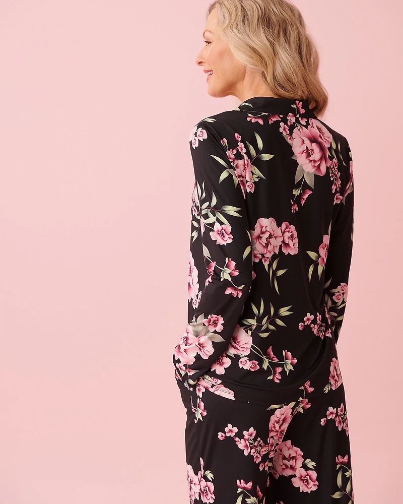 Peony Print Recycled Fibers Button-down Shirt