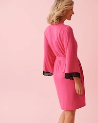 Lace Trim Modal Kimono