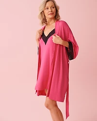 Lace Trim Modal Kimono