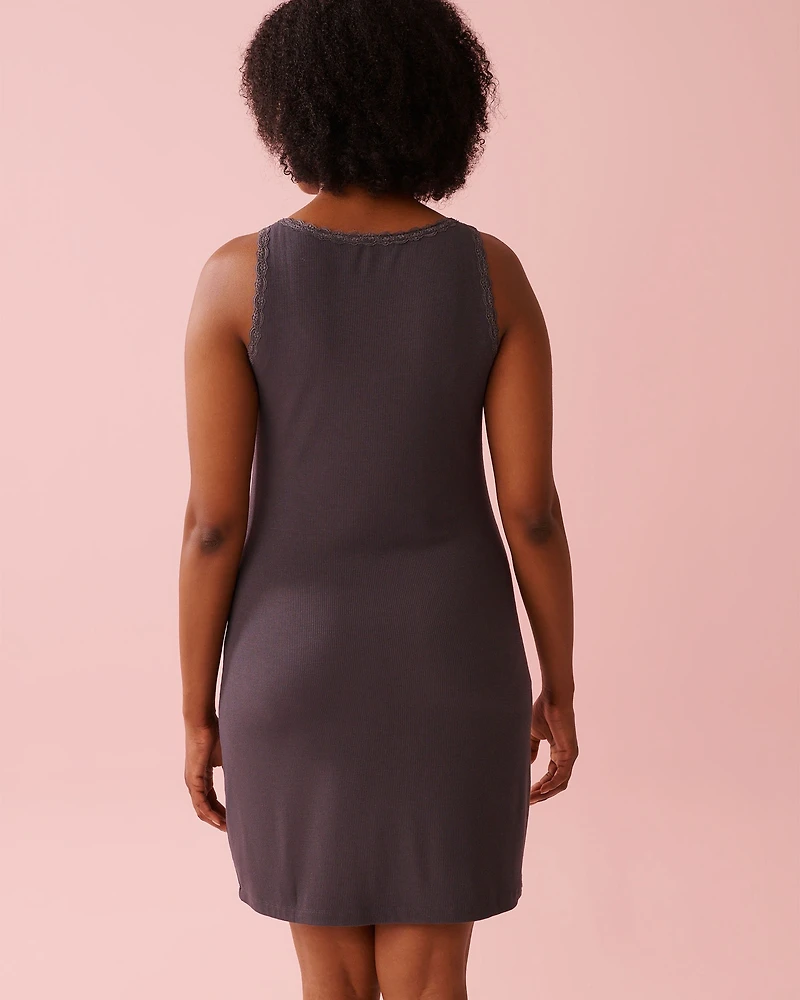 Ribbed Modal and Lace Trim Nightie