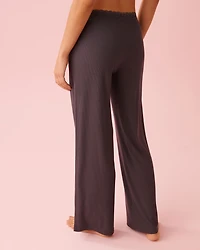 Ribbed Modal and Lace Trim Pants
