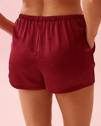 Short Sleeve Heart Jacquard Satin Pajama Set