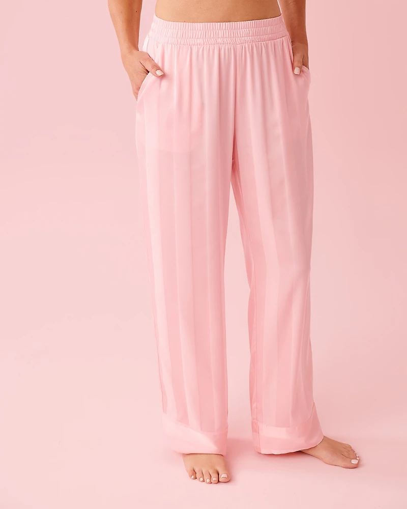 Ensemble pyjama rayé manches longues en satin