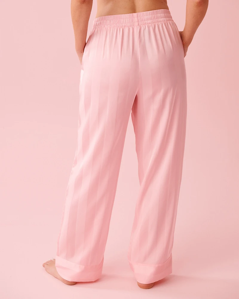 Striped Long Sleeve Satin Pajama Set