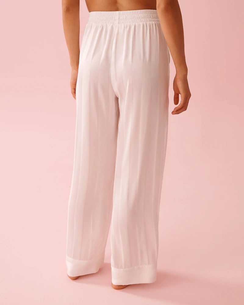 Striped Long Sleeve Satin Pajama Set