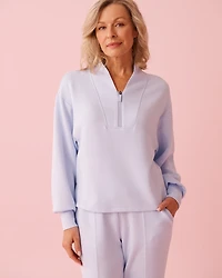 Chandail demi-zip en tissu Interlock