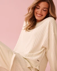 Chandail manches longues en tricot côtel