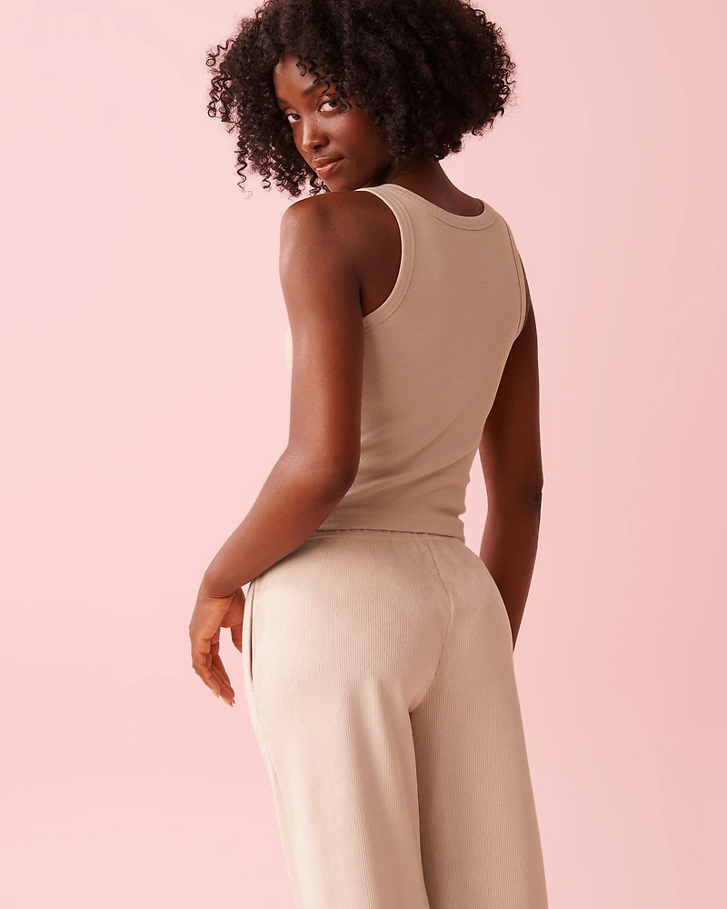 Ribbed Cotton Cami with Shelf Bra