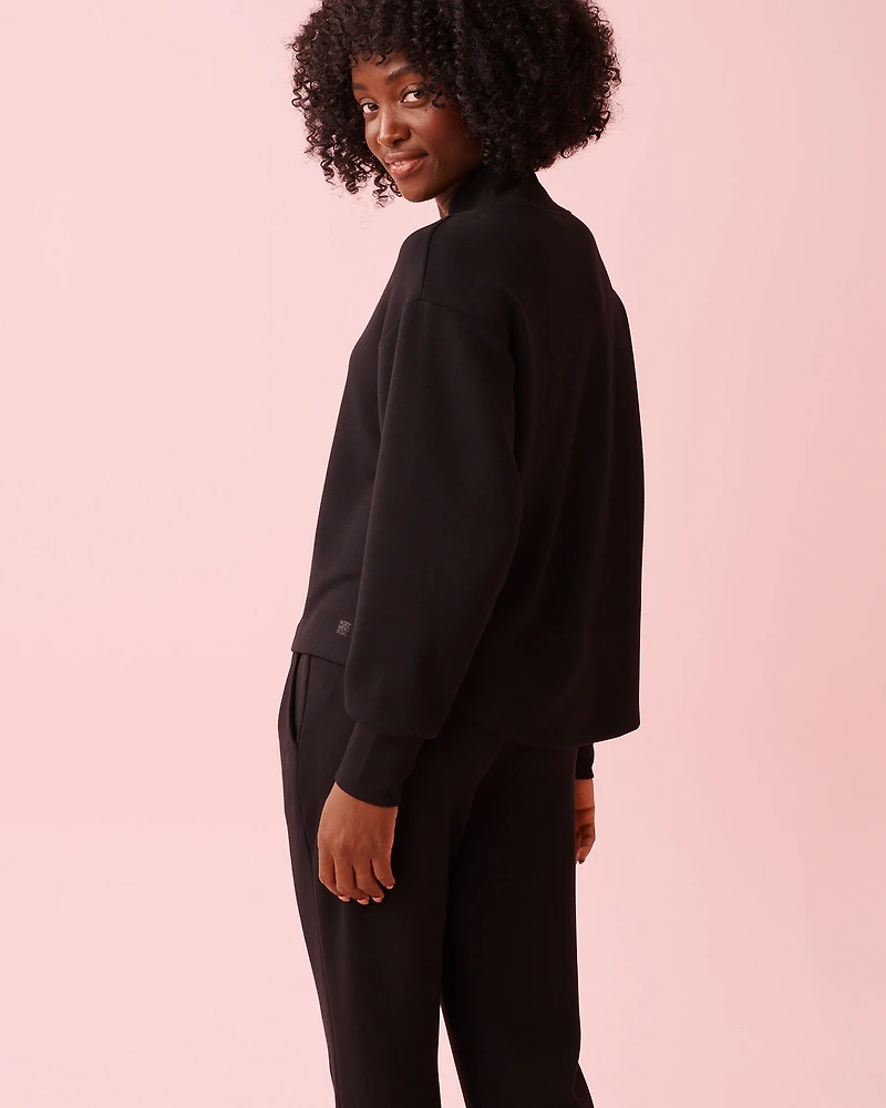 Chandail demi-zip en tissu Interlock