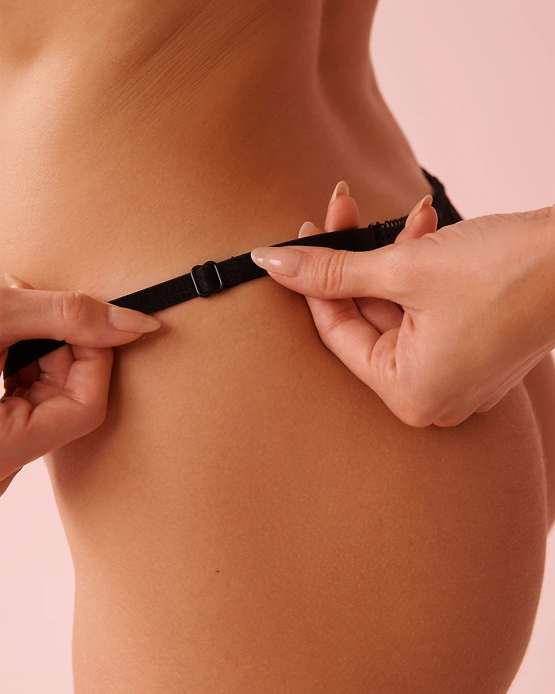 Adjustable Lace and Mesh String Panty