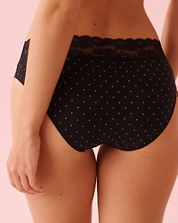 Cotton and Lace Band Bikini Panty